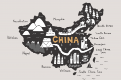 China map svg, travel svg, tourist svg, map svg, cricut Product Image 1