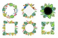 Tropical leaves PNG watercolor set Product Image 2