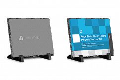 Rock Slate Photo Frame Design Mockup- Horizontal 3 Views Product Image 2