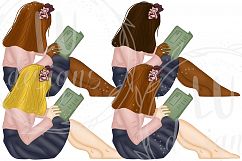 Book Lover Clipart, Back To School Graphics, Books Clipart Product Image 4