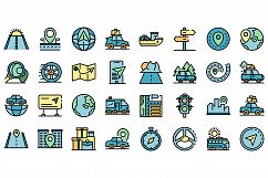 Car trip icons vector flat Product Image 1