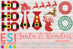 Christmas SVG|Santa Reindeer Mini Bundle | SVG DXF EPS PNG Product Image 1