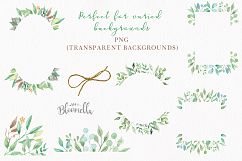 Watercolor Leaf Frames Green Leaf Clipart Borders Product Image 5