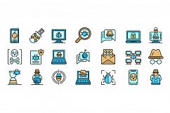 Hacker icons vector flat Product Image 1