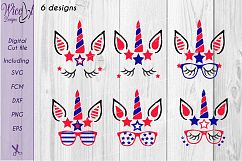 Unicorn , 4th of July unicorn svg, Independence day, Hipster unicorn Product Image 1