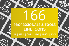 166 Professionals &amp; their Tools Line Inverted Icons Product Image 1