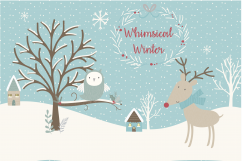 SALE NOW ONLY $4- Whimsical Winter clipart and paper set Product Image 1