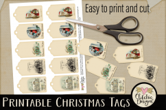 Christmas Tags - Printable Vintage Christmas Tags Product Image 3