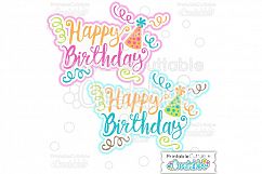 Happy Birthday Title SVG Cut File &amp; Clipart
