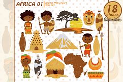 African clipart, travel art, zulu tribe - african culture Product Image 1