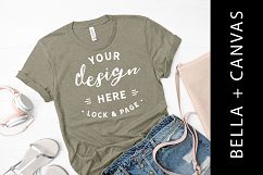 Heather Stone Bella Canvas 3001 T-Shirt Mockup Product Image 1