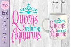 Aquarius svg, Queens are born as Aquarius, Zodiac svg, Product Image 4