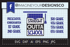 Straight Outta School SVG Digital Cut File Bundle Product Image 1