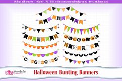 Halloween bunting banners clipart Product Image 1