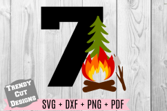 7th Campfire Birthday Set SVG Product Image 1