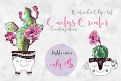 Watercolor Cactus Creator Light Version Product Image 1
