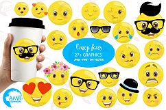 Emoji faces clipart, graphics illustrations AMB-2250 Product Image 1