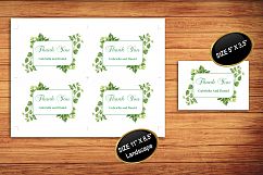 Green Thank You Card Template, instan download, DAD_08 Product Image 2