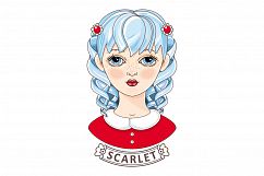 Girl. Avatar. Ash and blue hair.  Product Image 5