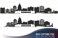 Madison city SVG, City of Madison Vector Skyline Wisconsin silhouette, USA city, SVG, JPG, PNG, DXF, CDR, EPS, AI Product Image 1