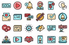 Subscribe icons set vector flat Product Image 1