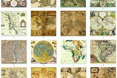 Vintage Maps Digital Paper 12x12 inch Product Image 2