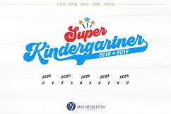 Super Kindergartner with years - SVG, DXF, JPG, EPS, PNG Product Image 3