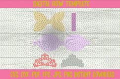 Princess Crown Hair Bow Template Product Image 2