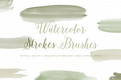 Photoshop Watercolor brushes brush strokes with bonus PNG Product Image 1