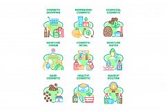 Cosmetic Retail Set Icons Vector Illustrations Product Image 1