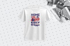 Home of the free because of the brave Quote - svg, eps, ai, cdr, dxf, png, jpg Product Image 2