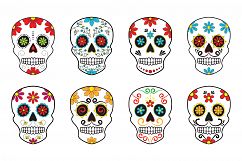 8 Vector Sugar Skulls - Dia de los Muertes Product Image 1