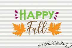 Happy Fall SVG Cut File - Fall Wishes cutting files - Autumn SVG clipart Product Image 1