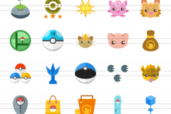50 Pokemon Go Flat Multicolor Icons Product Image 2