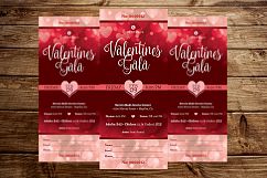Red Hearts Valentines Gala Ticket Template Product Image 4