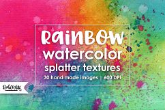 Rainbow Watercolor Splatter Textures Product Image 1