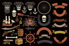 Pirate logos set with grunge Product Image 2
