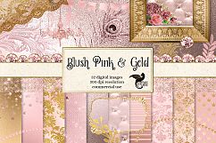 Blush Pink and Gold Digital Scrapbooking Kit Product Image 1