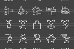 166 People Line Inverted Icons Product Image 2