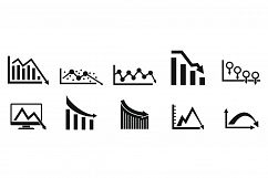 Regression icons set, simple style Product Image 1