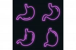 Stomach icons set vector neon Product Image 1