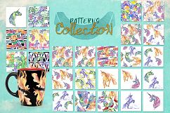 Cute unicorn horse PNG watercolor collection set Product Image 2