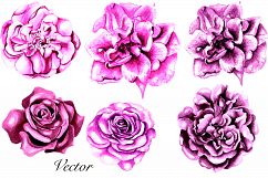 Hand Drawn Watercolor Flowers 64 PNG&amp;VECTOR Product Image 7