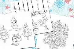 Christmas coloring page / printable christmas coloring page vector SVG EPS and JPG / christmas set Product Image 2