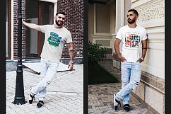 T-Shirt Mock-Up Stylish Man Product Image 3