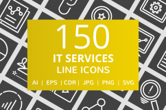 150 IT Services Line Inverted Icons Product Image 1