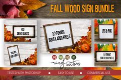 Fall Wood Sign Mock up Bundle PSD JPG PNG Product Image 1