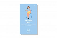 Sitting Girl On Chair Furniture And Talking Vector Product Image 1