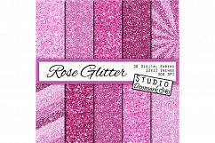 Rose Pink Glitter Digital Paper - Pink Sparkle Product Image 1