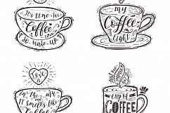 Set of Quotes for coffee. Lettering. Product Image 13